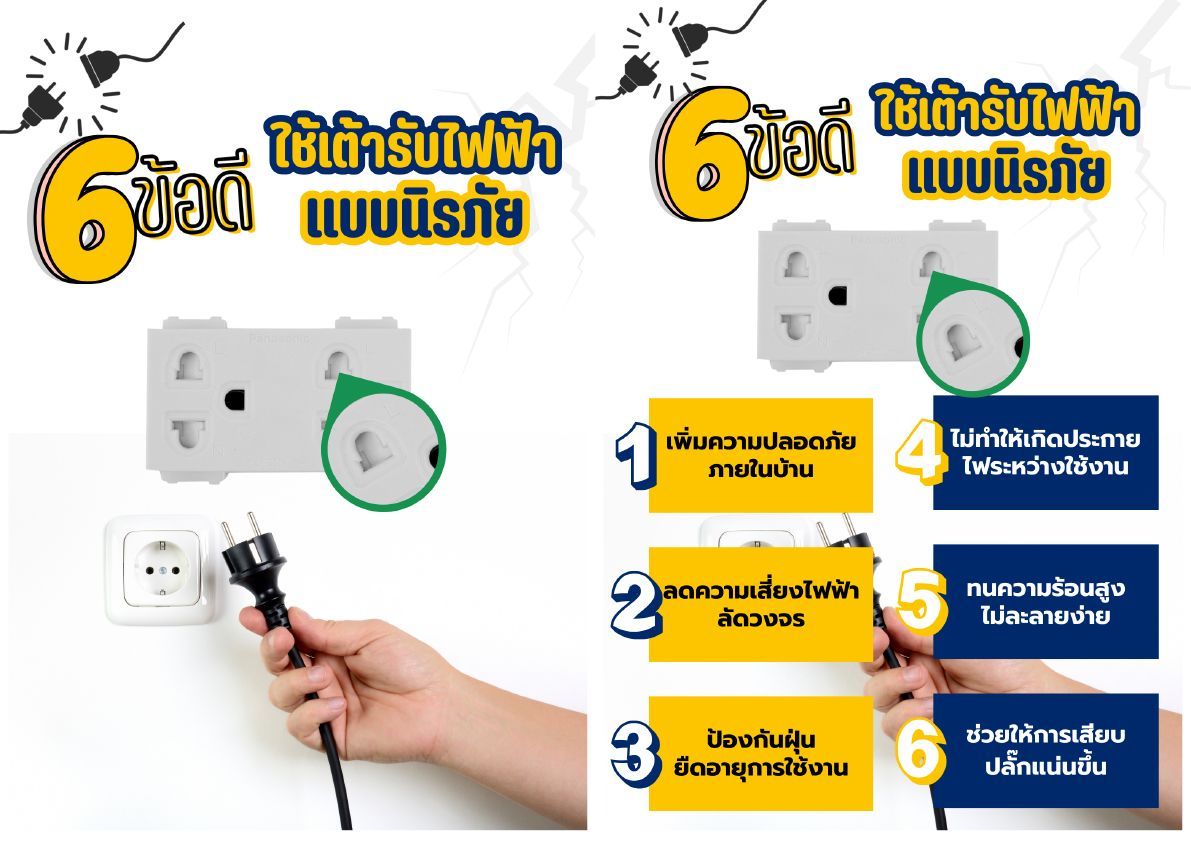 6 ข้อดี ใช้เต้ารับไฟฟ้าแบบมีม่านนิรภัย