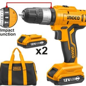 INGCO ชุดสว่านกระแทกไร้สาย 12V CIDLI1222
